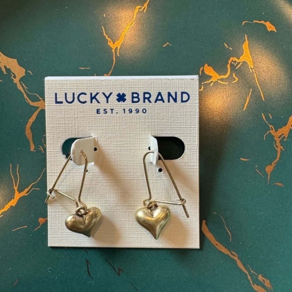 Lucky Brand Gold Heart Earrings
